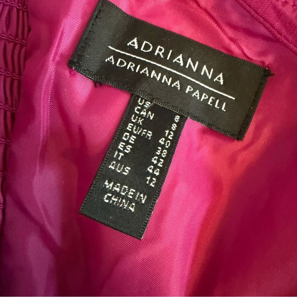 Adrianna Papell Women’s Soft Skirt Taffeta Mini Dress In Pink Sz 8 - Picture 5 of 9